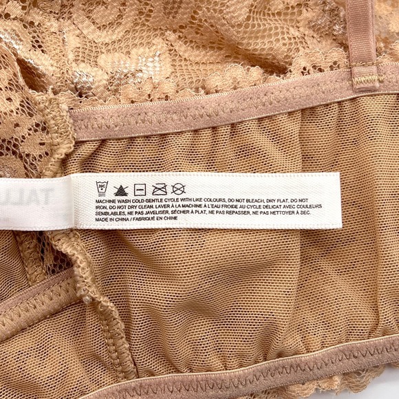 ARITZIA TALULA Renfrew Bralette Bundle Womens Small Tan Brown Lace Triangle - Picture 12 of 15